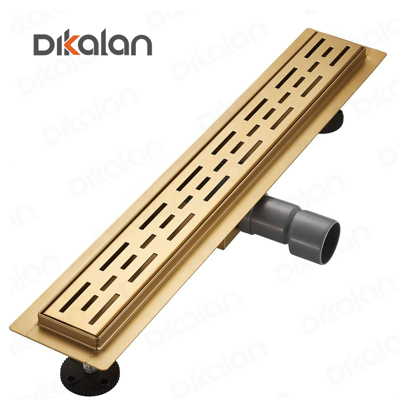Gold Shower Pan with Linear Drain